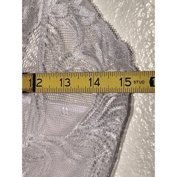 Avidlove M White Lace Babydoll Lingerie Adj Straps Satin Bow Sheer Mesh Skirt - Picture 11 of 15